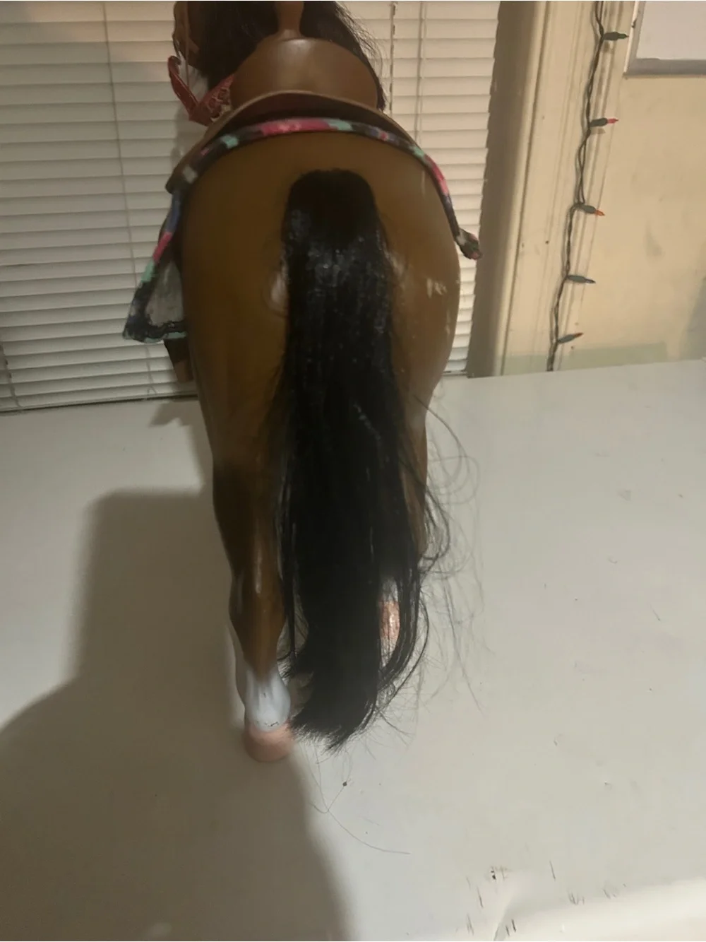 American Girl Brown Horse with Pink Saddle and Black Mane